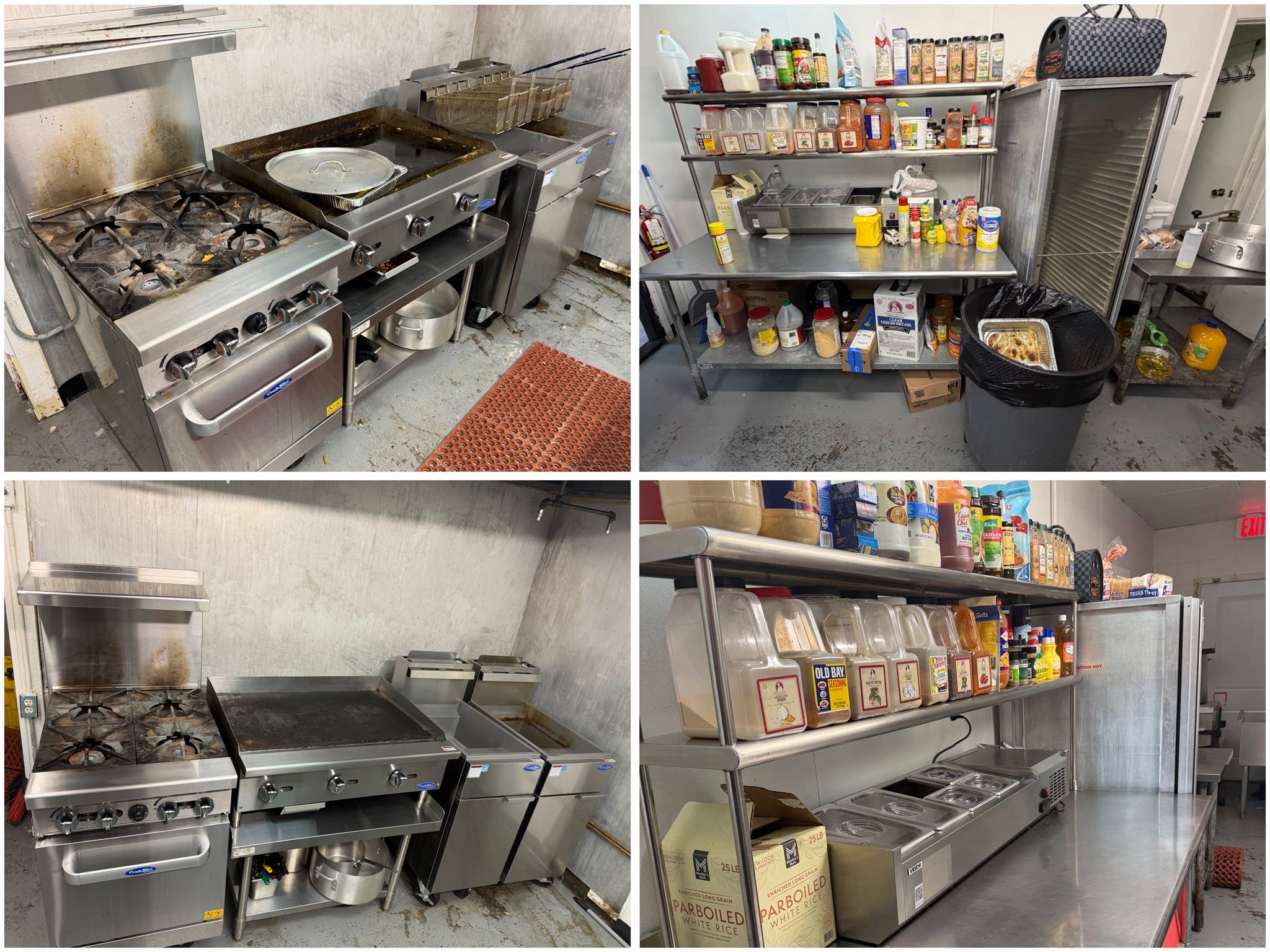 images of before and after of a professionally cleaning dallas tx restaurant kitchen